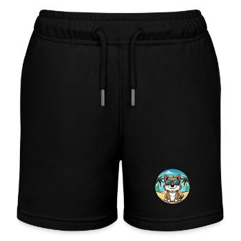 Majorca Ratter Dog Breed Cartoon Sunglasses Beach - Kids Organic Sweat Shorts by Stanley/Stella - black - Front