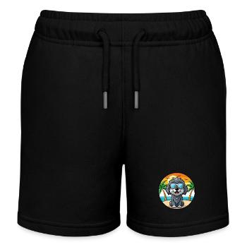 Portugiesische Wasserhundrasse Cartoon Sonnenbrille Strand - Kinder Organic Joggingshorts Mini Bolter von Stanley/Stella - Schwarz - Vorne