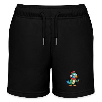 Perroquet Drôle Dessin Animé Personnage Casque Musique - Short de jogging enfant bio Stanley/Stella - noir - Devant