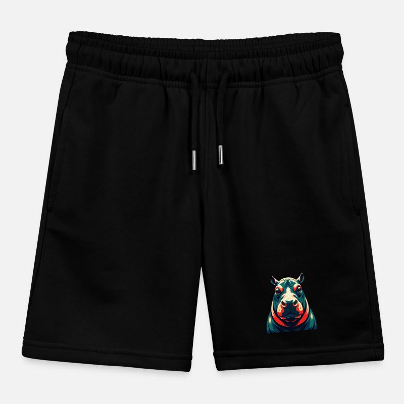 Nilpferd Cartoon Figur Buntes Haustier Tier Kinder Organic Joggingshorts Mini Bolter von Stanley/Stella