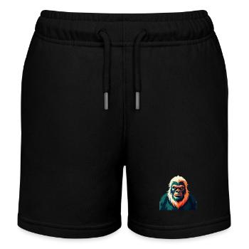 Yeti Cartoon Figur Buntes Haustier Tier - Kinder Organic Joggingshorts Mini Bolter von Stanley/Stella - Schwarz - Vorne