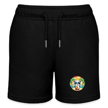 Panda Lustige Cartoon Sommer Strand Sonnenbrille - Kinder Organic Joggingshorts Mini Bolter von Stanley/Stella - Schwarz - Vorne