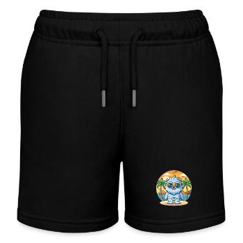 Yeti Lustige Cartoon Sommer Strand Sonnenbrille - Kinder Organic Joggingshorts Mini Bolter von Stanley/Stella - Schwarz - Vorne