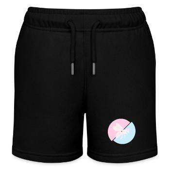 Biene Kontrast Rot Pastellblau - Kinder Organic Joggingshorts Mini Bolter von Stanley/Stella - Schwarz - Vorne