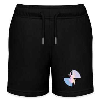 Duo Coccinelle Jaune Pastel Rose - Short de jogging enfant bio Stanley/Stella - noir - Devant