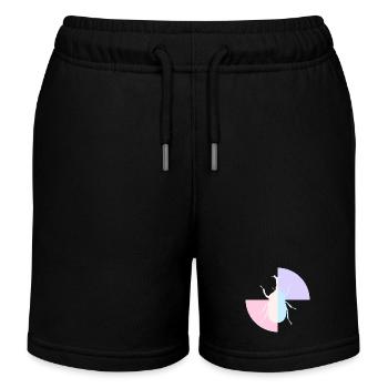 Duo Yellow Pastel Blue - Kids Organic Sweat Shorts by Stanley/Stella - black - Front