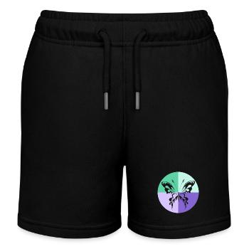 Quatuor de papillons Vert Violet - Short de jogging enfant bio Stanley/Stella - noir - Devant