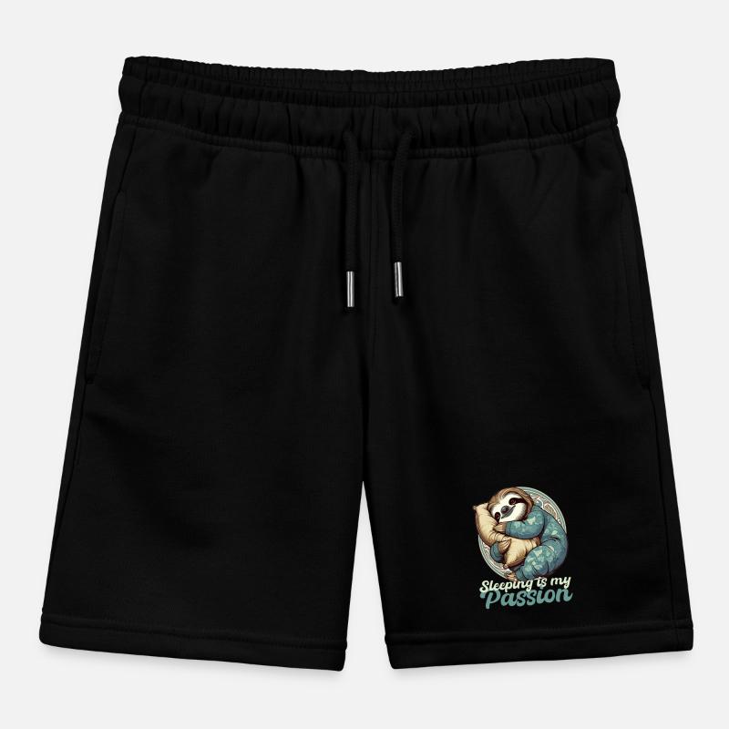 Sloth Sleeping Passion Gift Kids Organic Sweat Shorts by Stanley/Stella