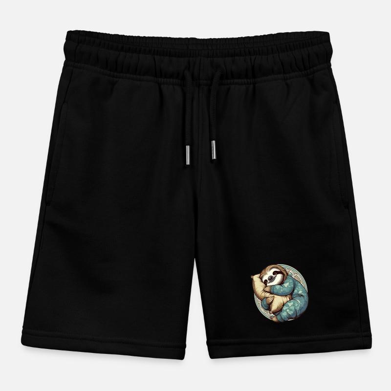 Sloth Sleeping Passion Gift Kids Organic Sweat Shorts by Stanley/Stella