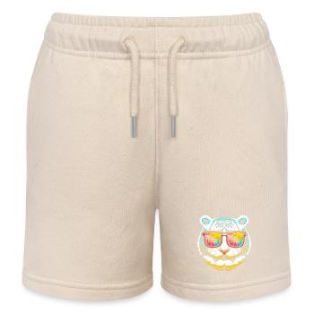 Weißer Tiger - Kinder Organic Joggingshorts Mini Bolter von Stanley/Stella - Natur - Vorne