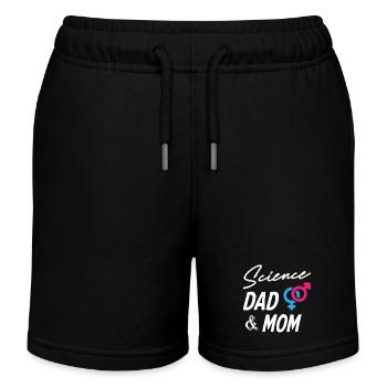Drôle de science papa et maman - Short de jogging enfant bio Stanley/Stella - noir - Devant