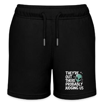 Alien UFO Aliens Außerirdischer - Kids Organic Sweat Shorts by Stanley/Stella - black - Front