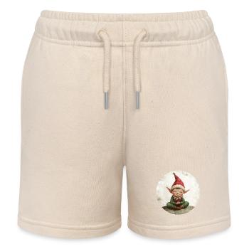 Christmas Elf - Kids Organic Sweat Shorts by Stanley/Stella - soft Ecru - Front