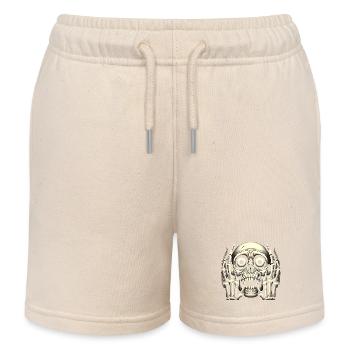 Ewiger Horror Skelett Gesicht Grafik - Kinder Organic Joggingshorts Mini Bolter von Stanley/Stella - Natur - Vorne