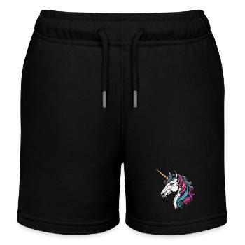 Magic Unicorn 02 - Kids Organic Sweat Shorts by Stanley/Stella - black - Front