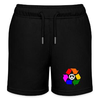Peace lgbt sign - peace sign - Kids Organic Sweat Shorts by Stanley/Stella - black - Front