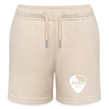 Hard Rock Guitar Pick - Kids Organic Sweat Shorts by Stanley/Stella - soft Ecru - Front