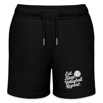 Volleyball Spieler Beach Volleyball Volleyballer - Kinder Organic Joggingshorts Mini Bolter von Stanley/Stella - Schwarz - Vorne