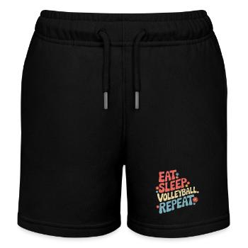 Volleyball Spieler Beach Volleyball Volleyballer - Kinder Organic Joggingshorts Mini Bolter von Stanley/Stella - Schwarz - Vorne