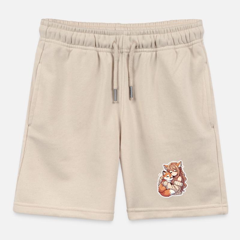 Mädchen mit Fuchs Kinder Organic Joggingshorts Mini Bolter von Stanley/Stella