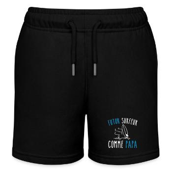 Future surfer like dad - Kids Organic Sweat Shorts by Stanley/Stella - black - Front