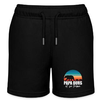 Papa ours - Petits ours - Short de jogging enfant bio Stanley/Stella - noir - Devant