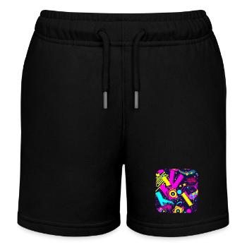 années 80 Neon Style Vintage Remix - Short de jogging enfant bio Stanley/Stella - noir - Devant