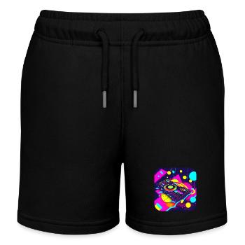 80s Party Vintage Theme Party - Kids Organic Sweat Shorts by Stanley/Stella - black - Front