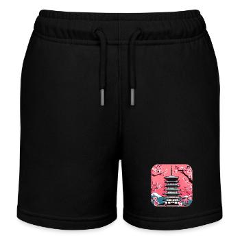 Asia Holiday Temple Relax - Kids Organic Sweat Shorts by Stanley/Stella - black - Front