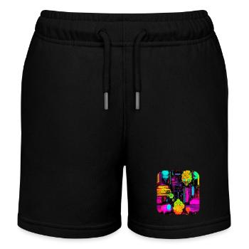 Neon Abstract Style Trend UV - Kids Organic Sweat Shorts by Stanley/Stella - black - Front