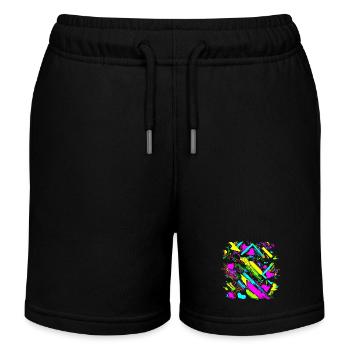Couleurs néon Coloré Style créatif Lueur - Short de jogging enfant bio Stanley/Stella - noir - Devant