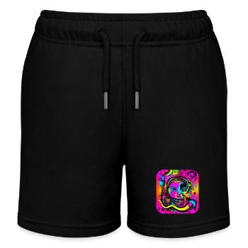 Neon Abstrakt Style Trend Glow Party - Kinder Organic Joggingshorts Mini Bolter von Stanley/Stella - Schwarz - Vorne