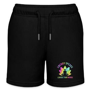 Zen Buddhismus Buddhist Meditation Chakra Namaste - Kinder Organic Joggingshorts Mini Bolter von Stanley/Stella - Schwarz - Vorne