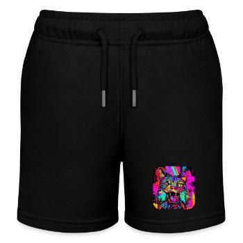 Couleurs néon Coloré Style créatif Lueur - Short de jogging enfant bio Stanley/Stella - noir - Devant