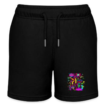 Néon fluorescent UV Electro Music Party - Short de jogging enfant bio Stanley/Stella - noir - Devant