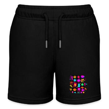 Néon coloré Glow Party Electro - Short de jogging enfant bio Stanley/Stella - noir - Devant