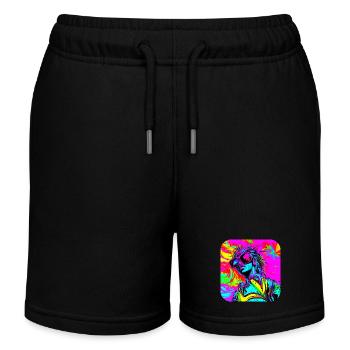 Neon Funky Pop Star Glow Party - Kinder Organic Joggingshorts Mini Bolter von Stanley/Stella - Schwarz - Vorne