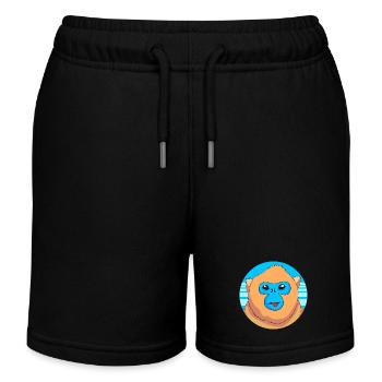 Snub-nosed monkey Monkey Chimpanzee - Kids Organic Sweat Shorts by Stanley/Stella - black - Front