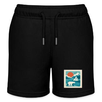 Polar Solitude – Ambiance rétro arctique - Short de jogging enfant bio Stanley/Stella - noir - Devant
