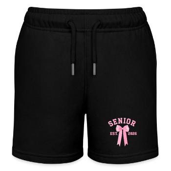 Senior 2026 avec ruban rose - Short de jogging enfant bio Stanley/Stella - noir - Devant