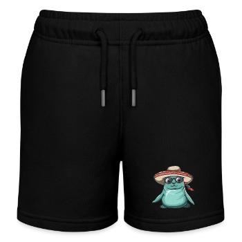 Seal Animal Funny Sombrero - Kids Organic Sweat Shorts by Stanley/Stella - black - Front