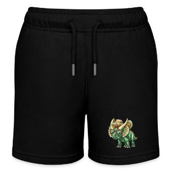 Dinosaure tricératops Sombrero - Short de jogging enfant bio Stanley/Stella - noir - Devant