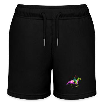 Colorful rider - Kids Organic Sweat Shorts by Stanley/Stella - black - Front
