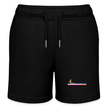Design Équilibre Bleu Blanc Rouge avec Étoiles - Short de jogging enfant bio Stanley/Stella - noir - Devant