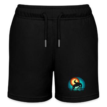 Cowboy beim Rodeo - Kinder Organic Joggingshorts Mini Bolter von Stanley/Stella - Schwarz - Vorne