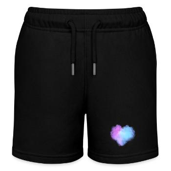 Nuages en forme de cœur - Short de jogging enfant bio Stanley/Stella - noir - Devant