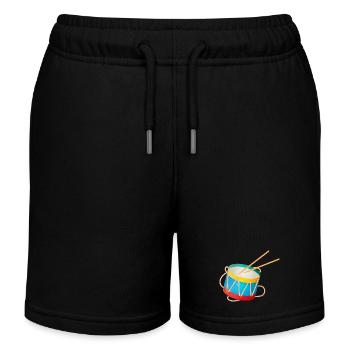 bunte Trommel für Kinder mit Drumsticks - Kinder Organic Joggingshorts Mini Bolter von Stanley/Stella - Schwarz - Vorne