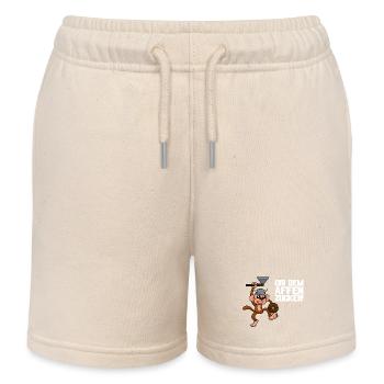 Gib dem Affen Zucker Spruch - Kinder Organic Joggingshorts Mini Bolter von Stanley/Stella - Natur - Vorne