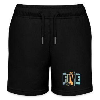 Cinq ans - Short de jogging enfant bio Stanley/Stella - noir - Devant