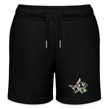 Sweden Fishing Angler Fishing Fishing - Kids Organic Sweat Shorts by Stanley/Stella - black - Front